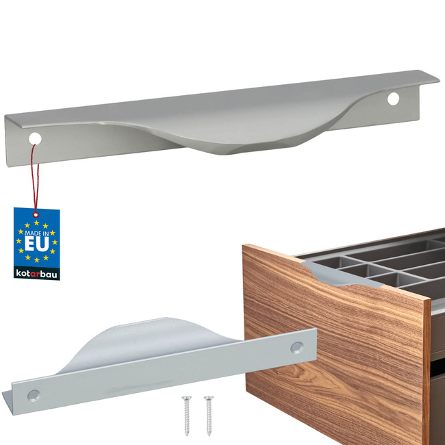 Mâner pentru mobilă modern aluminiu argintiu 128 mm