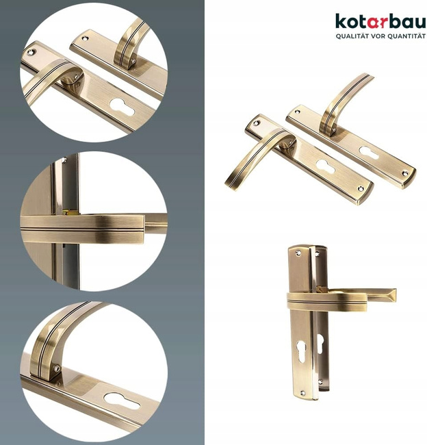 Mâner ușă pentru cilindru placă lungă patina 72 mm - Culoare patina