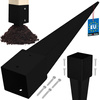 Baza stâlpului înfipt în pământ oțel negru 60x60x750 mm