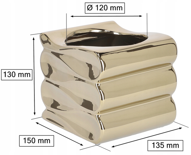 Ghiveci ceramic ghiveci de protecție 13 cm aur