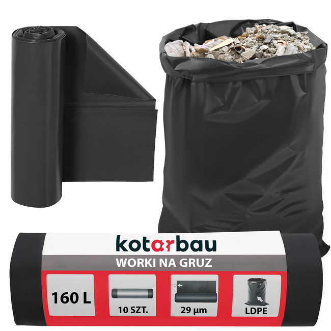 Saci de folie pentru moloz gunoi 160 l