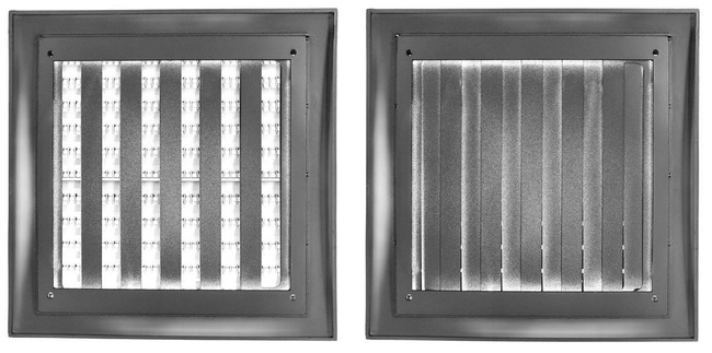 Grilaj de ventilație închis cu plasă 190x190mm - Culoare negru