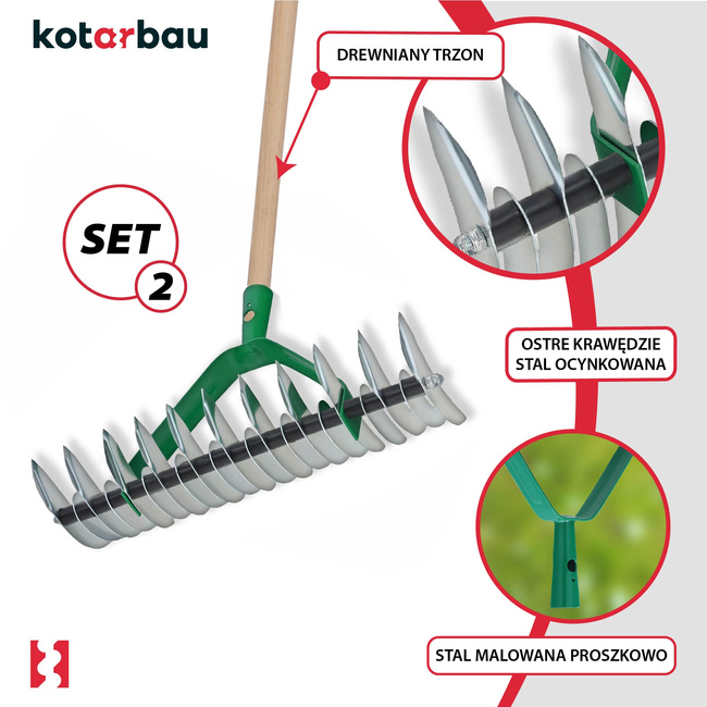 Aerator scarificator manual cu două fețe cu ax de 32x13 cm