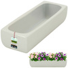 Ghiveci de flori alungit din ceramică glazurată alb 31 cm