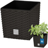 Ghiveci de grădină din rattan cu inserție umbra 17x17 cm