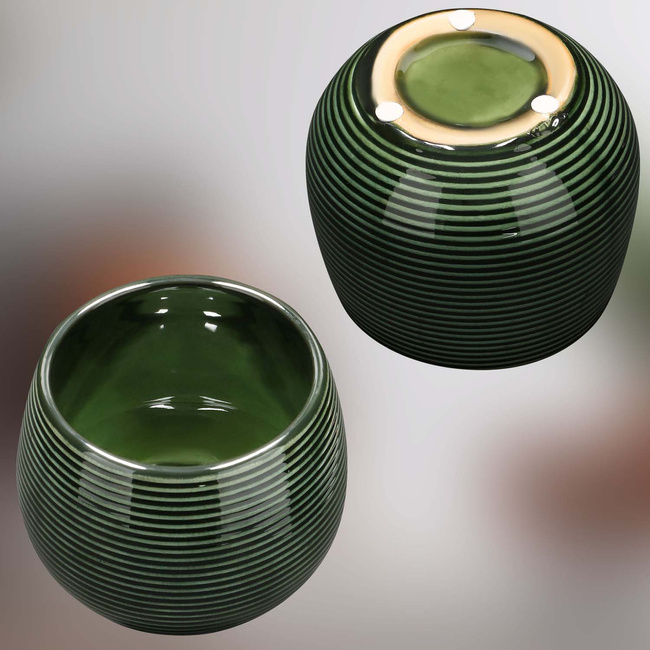 Ghiveci ceramic rotund rîsfuit pentru flori 12 cm - Set 2 buc. - Cobalt