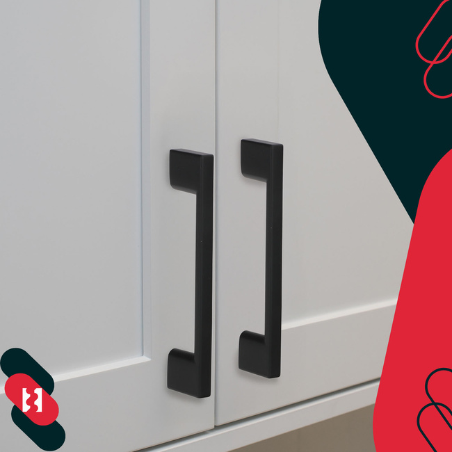 Mâner mobilier clasic modern negru mat 160 mm set de 2 buc.