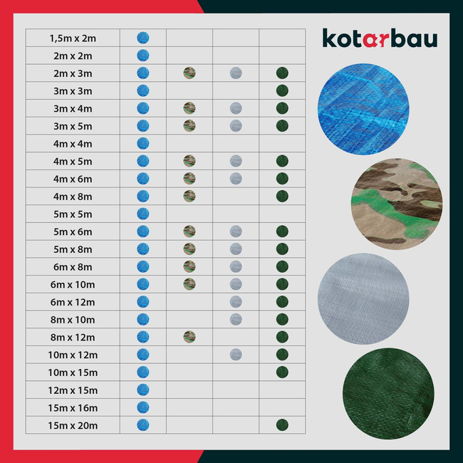 Prelată de protecție moro 80 g/m2 6x10 m