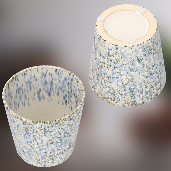 Ghiveci ceramic trapezoidal lucios de flori 12 cm set 2 buc - Culoare albastru