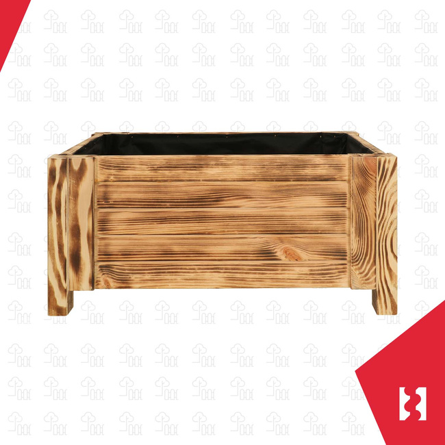 Ghiveci din lemn cutie de grădină pentru flori plante 60x39 cm - Culoare ars