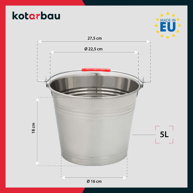 Găleată din oțel inoxidabil 5 l